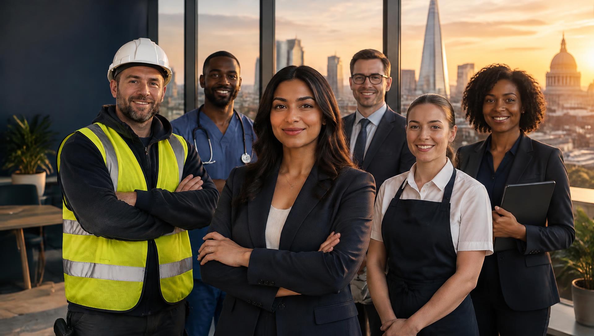 Diverse professionals across industries